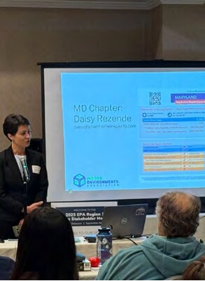 Daisy Rezende presenting at the 2025 EPA Region 3 Radon Stakeholder Meeting.