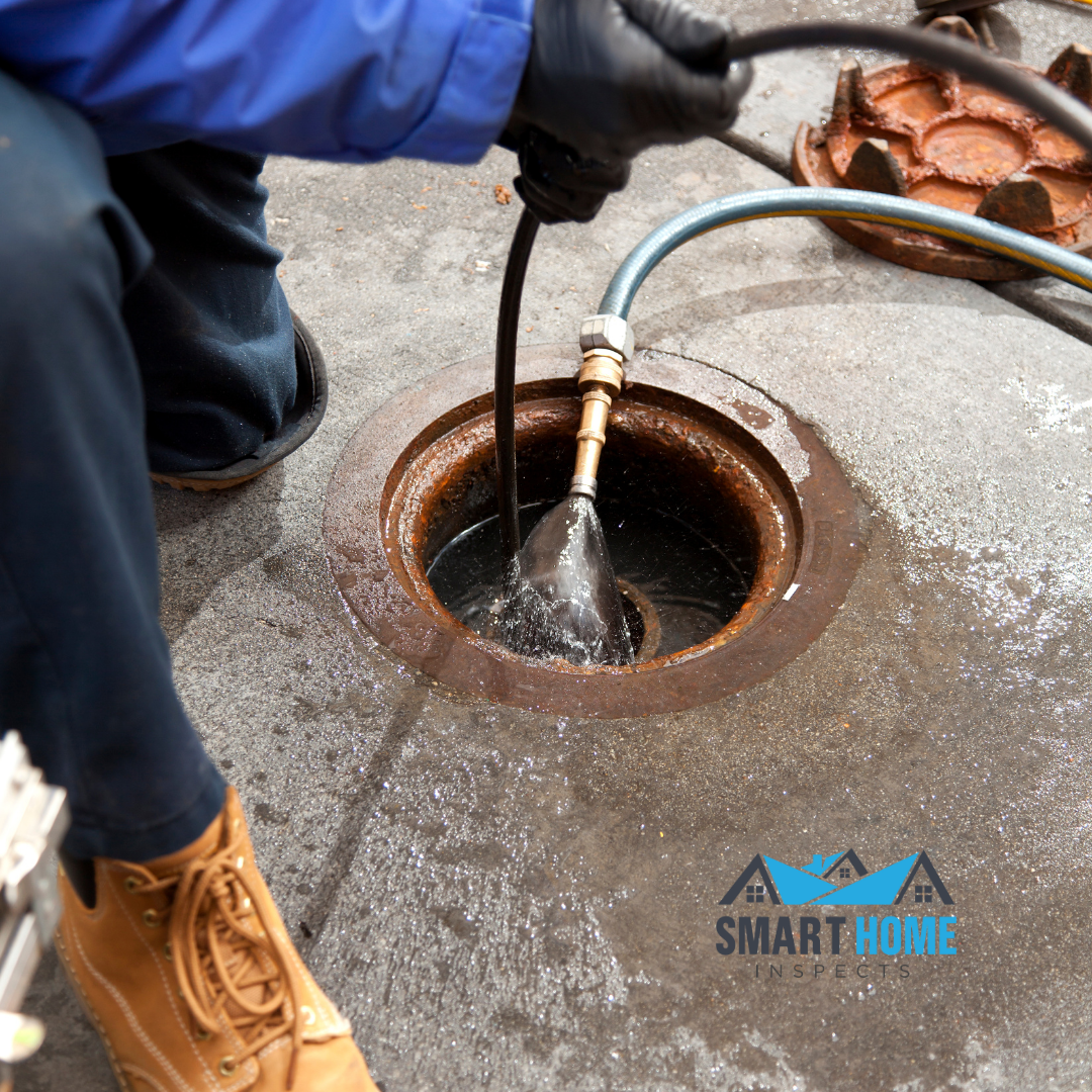 Professional sewer line inspection showing Smart Home Inspects advanced camera inspection techniques